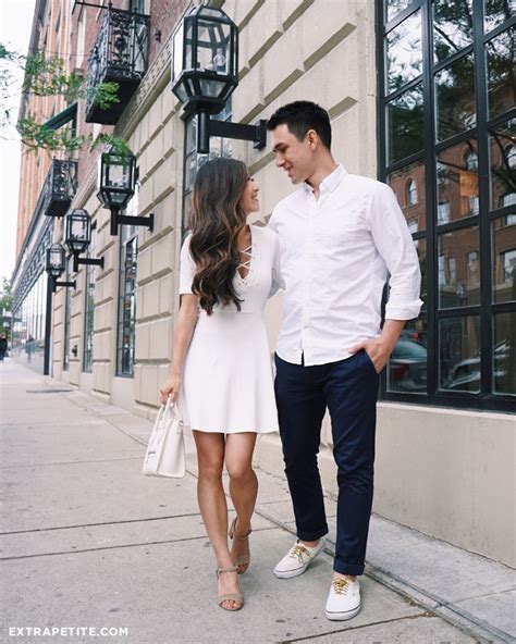 Lace Up White Dress Outfit Couples Summer Style Couples Date Night Outfits Couple Twinning