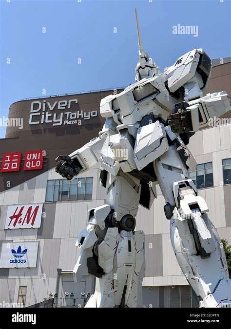 The Life Sized Unicorn Gundam Statue Outside Divercity Tokyo Plaza In