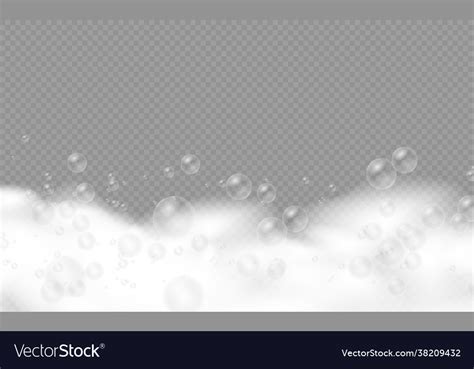 Set Bath Foam With Shampoo Bubbles Soap Royalty Free Vector