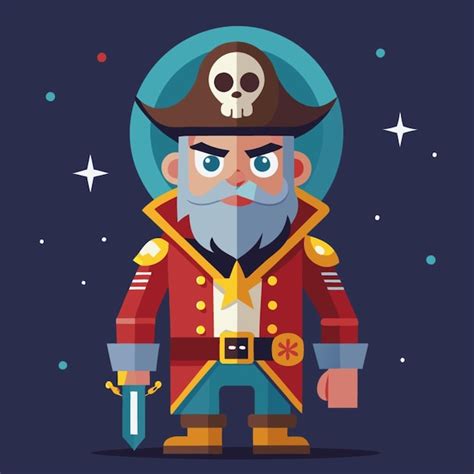 Una Caricatura De Un Pirata Con Una Espada Y Una Estrella En La Parte