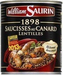 Saucisses Canard Lentilles William Saurin 840 G