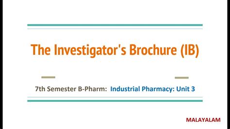 The Investigator S Brochure Ib Definition Purpose And Contents