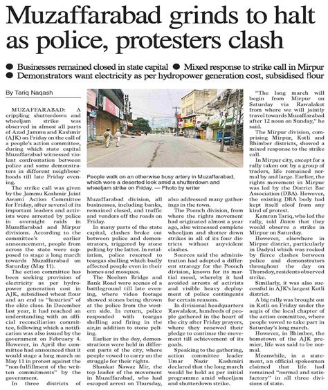 Dawn EPaper May 11 2024 Muzaffarabad Grinds To Halt As Police