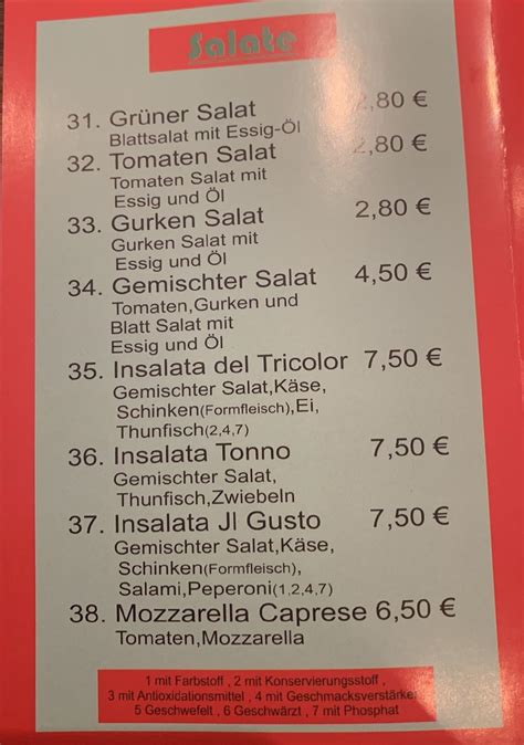 Speisekarte Von Il Gusto Pizzeria Neukirchen Beim Heiligen Blut