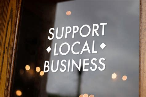 Support Local Business Sign Decal Storefront Window Signage Etsy