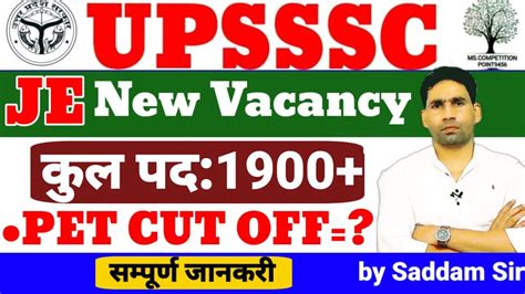 UPSSSC JE NOTIFICATION 2024 Upsssc Je Vacancy 2024 JE VACANCY UP