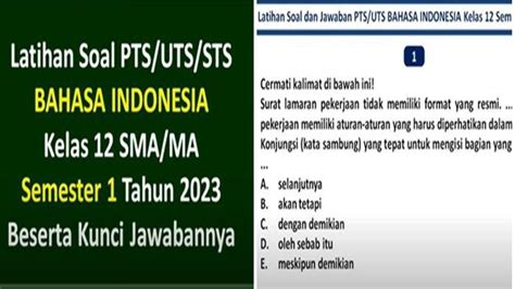 Latihan Soal Pts Uts Sts Bahasa Indonesia Sma Kelas Semester