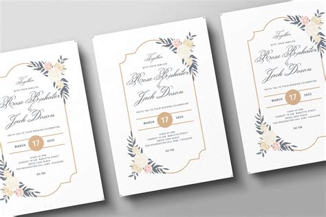 Floral Wedding Invitation Template Wedding Invitation Invitation ...