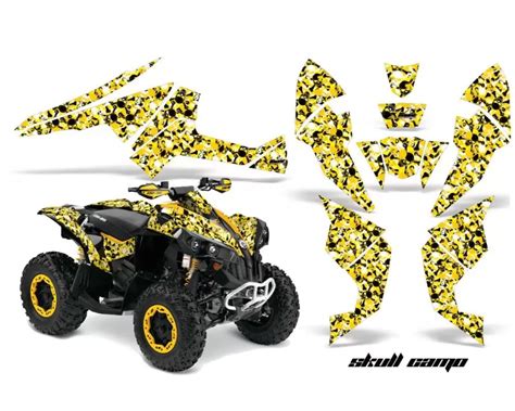 Amr Racing Decal Graphics Kit Quad Wrap Skull Camo Yellow Can Am Renegade 500 X R 800x R