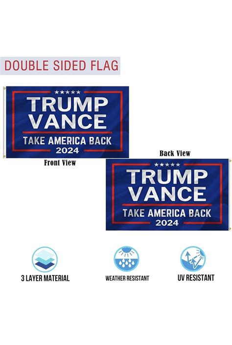 Trump Vance Flag For President Flag Double Sided X Outdoor Ebay