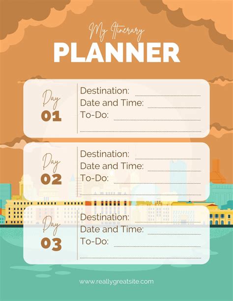 Page 8 Free And Customizable Itinerary Planner Templates Canva