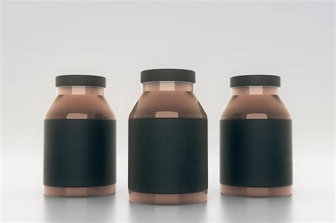 Premium Photo | Brown glass bottles black labels