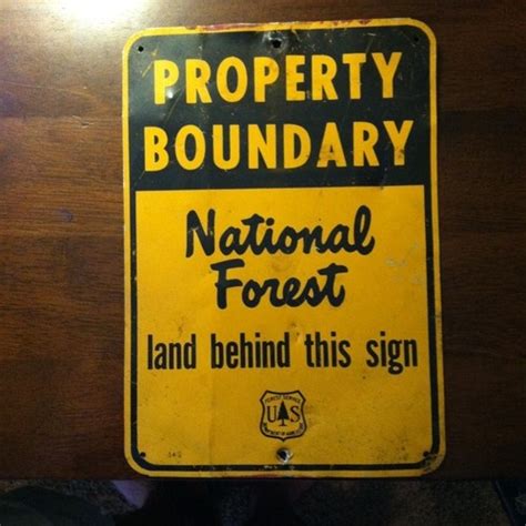 Vintage Metal National Forest Service Property Boundary Sign USFS Old ...