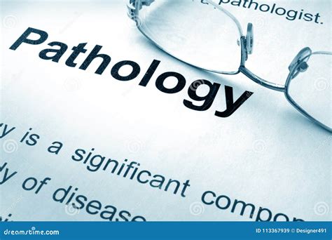 Pathology Written On A Paper Stock Image Image Of Scientific Science 113367939