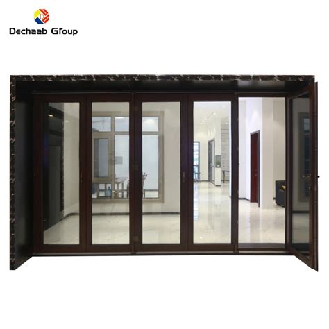 Bulletproof Aluminium Black Bi Folding Patio Door Price Bi Folding