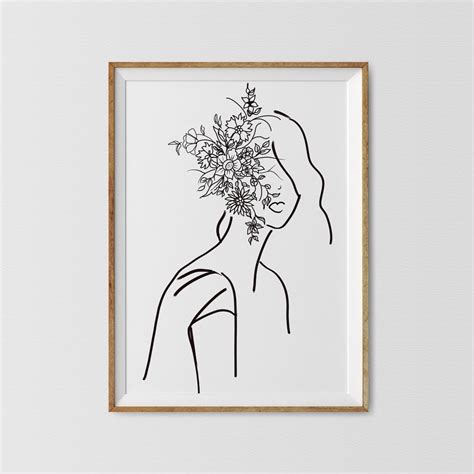 Female Back With Flowers Nude Art Drawing Art Print Lupon Gov Ph