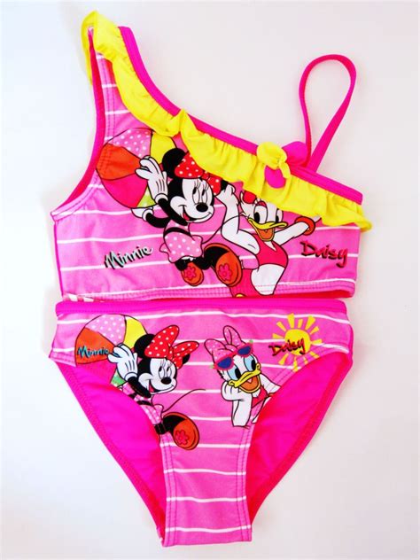 New Girls Disney Minnie Mouse Daisy Duck Two Piece Tankini Swimsuits 2y