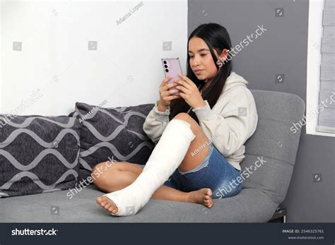 Year Old Dark Skinned Latina Woman Has Broken Stock Photo Shutterstock