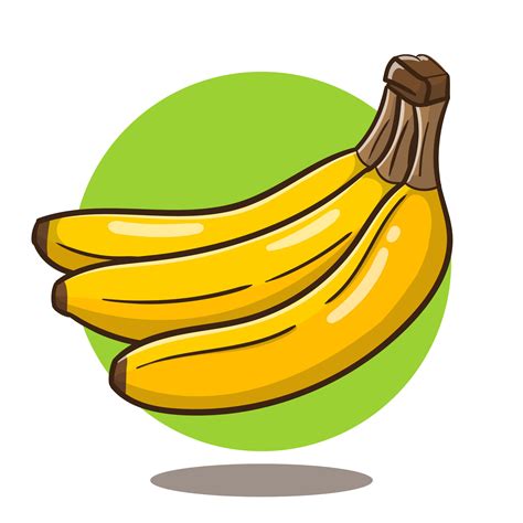 Art Illustration Of Cute Cartoon Banana Flat Cartoon Style Icon