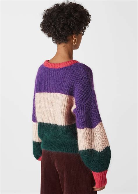 Multicolour Sophia Stripe Mohair Sweater Whistles Whistles Uk