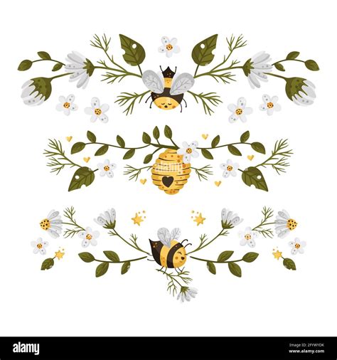 Honey Bee Cartoon Frame Border Vector Frame Element Greeting Postcard