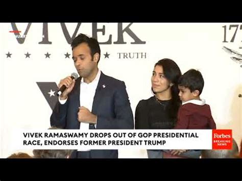 Breaking Vivek Ramaswamy Drops Out Of Gop Race After Th Place Iowa