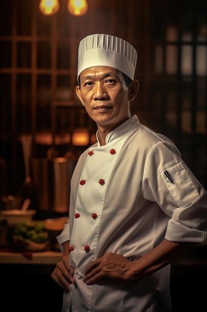 Premium Photo Portrait Of Asian Chef With Arms Crossed Ai Generated