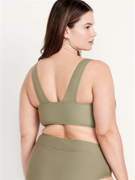 V Neck Longline Bikini Swim Top Old Navy