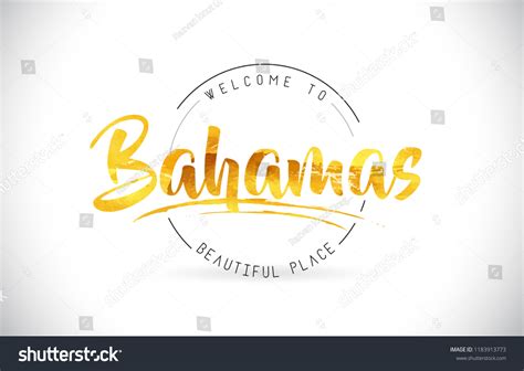 Bahamas Welcome Word Text Handwritten Font Vector De Stock Libre De