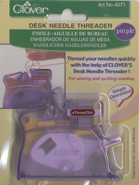 Brilliant Pastel Desktop Needle Threader Purple Clover Desk Needle