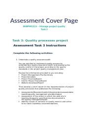 Task Quality Managemnt Plan Docx Assessment Cover Page Bsbpmg