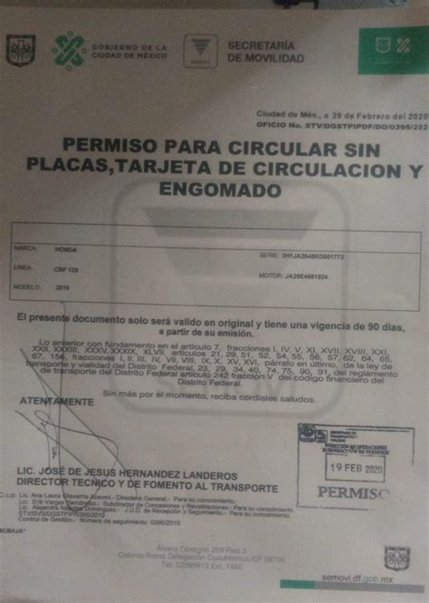 Permiso Para Circular Sin Placas Cdmx Secretaria De Movilidad Cdmx On