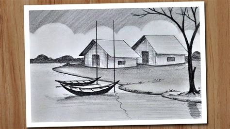 Drawing Of Pencil Shading Scenery