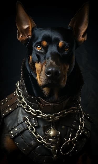 Premium Photo Portrait Of Doberman Pinscher Black And Tan Pirate