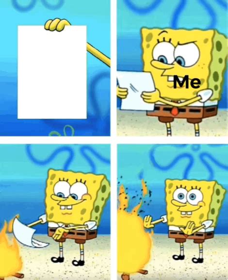 spongeBob reads then burns paper meme template : r/dankmemesTemplates