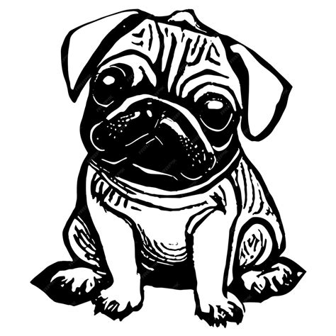 Premium Vector Cute Pug Dog Hand Drawn Cartoon Sticker Icon Concept