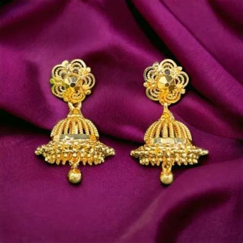 Golden Brass Inch Gold Plated Jhumkas At Rs Pair In Coimbatore