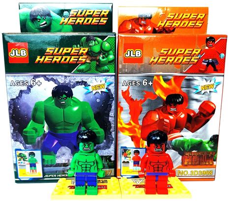 Figurka Ludzik 2 X HULK Halk Czerwony Karta LEGO 9146224293