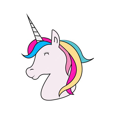 Ilustración De Cara De Unicornio Hermoso Vector Premium Vector Premium