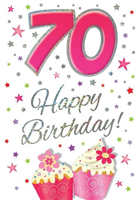 70th Birthday Card For Her 70 Years Old Piccadilly Cards 7 X 5 Inches Happy Birthday