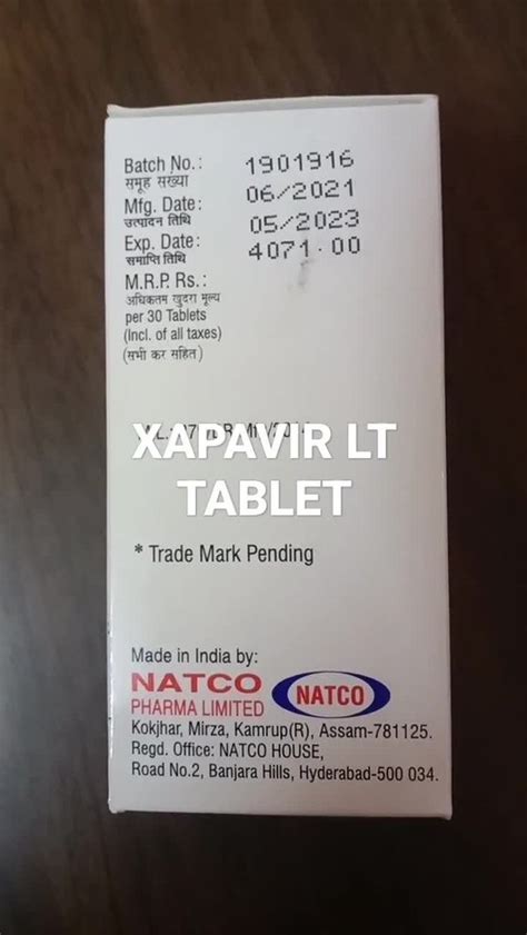 Dolutegravir Xapavir 50 Mg 300 Mg LT Tablet 1 30 Treatment Hiv At