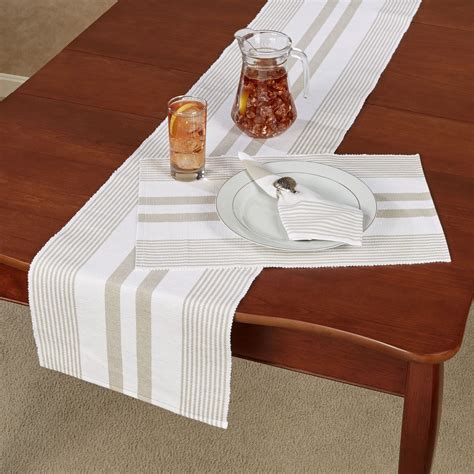 Summer Stripe Woven Cotton Table Linens