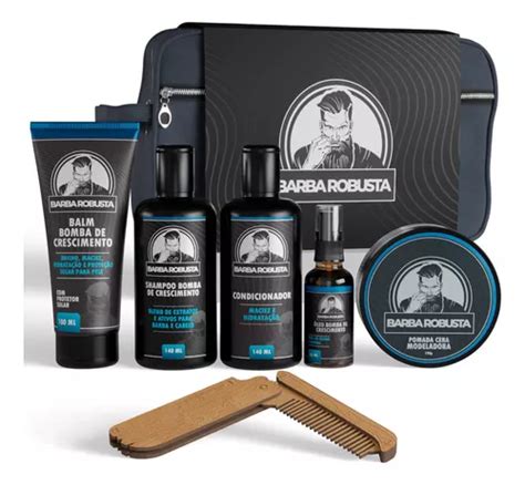 Kit Para Barba Shampoo Condicionador Balm Oleo Cera Pente Parcelamento Sem Juros