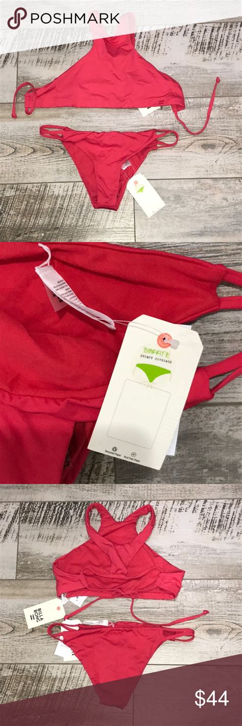 Red Billabong Bikini Billabong Bikini High Neck Bikinis Bikinis