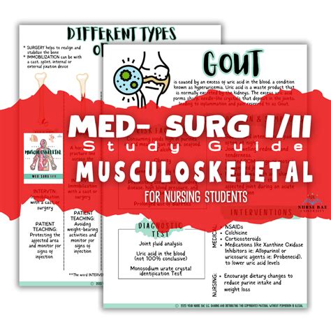 Nursing Bundle Musculoskeletal Study Guide Med Surg I Ii Nursing