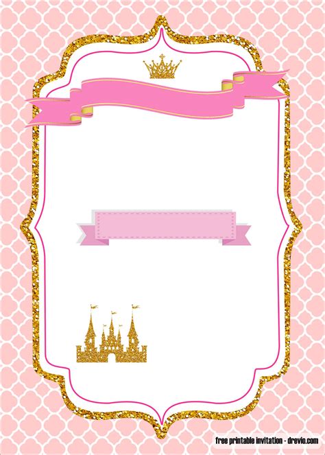 Free Printable Royal Princess Party Invitation Templates Drevio