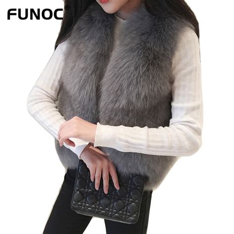 2018 Winter Thick Warm Womens Waistcoat Faux Fox Fur Vest Sleeveless Jackets Fake Fur Coat Plus