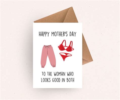 Mothers Day Card For Wife Happy Mothers Day Handmade Greeting Card Funny Card For Mom