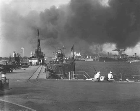 Photo View Of Pearl Harbor Navy Yard From The Submarine Base Oahu