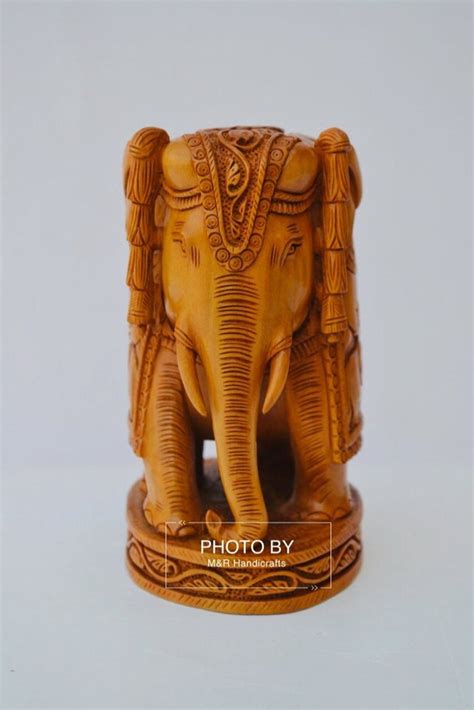 Sandalwood Hand Carved Elephant Statue With Base At Rs 12340 Wood